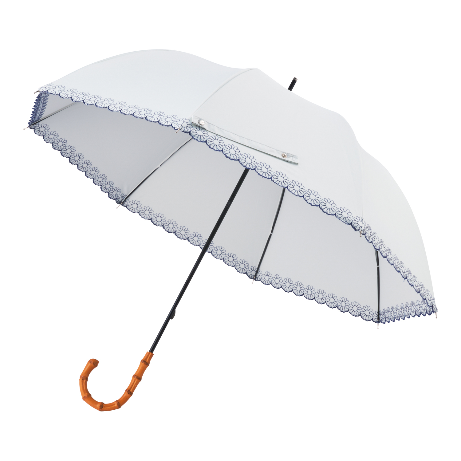 BTS-Deco ロング マーガレット刺繍 ホワイト