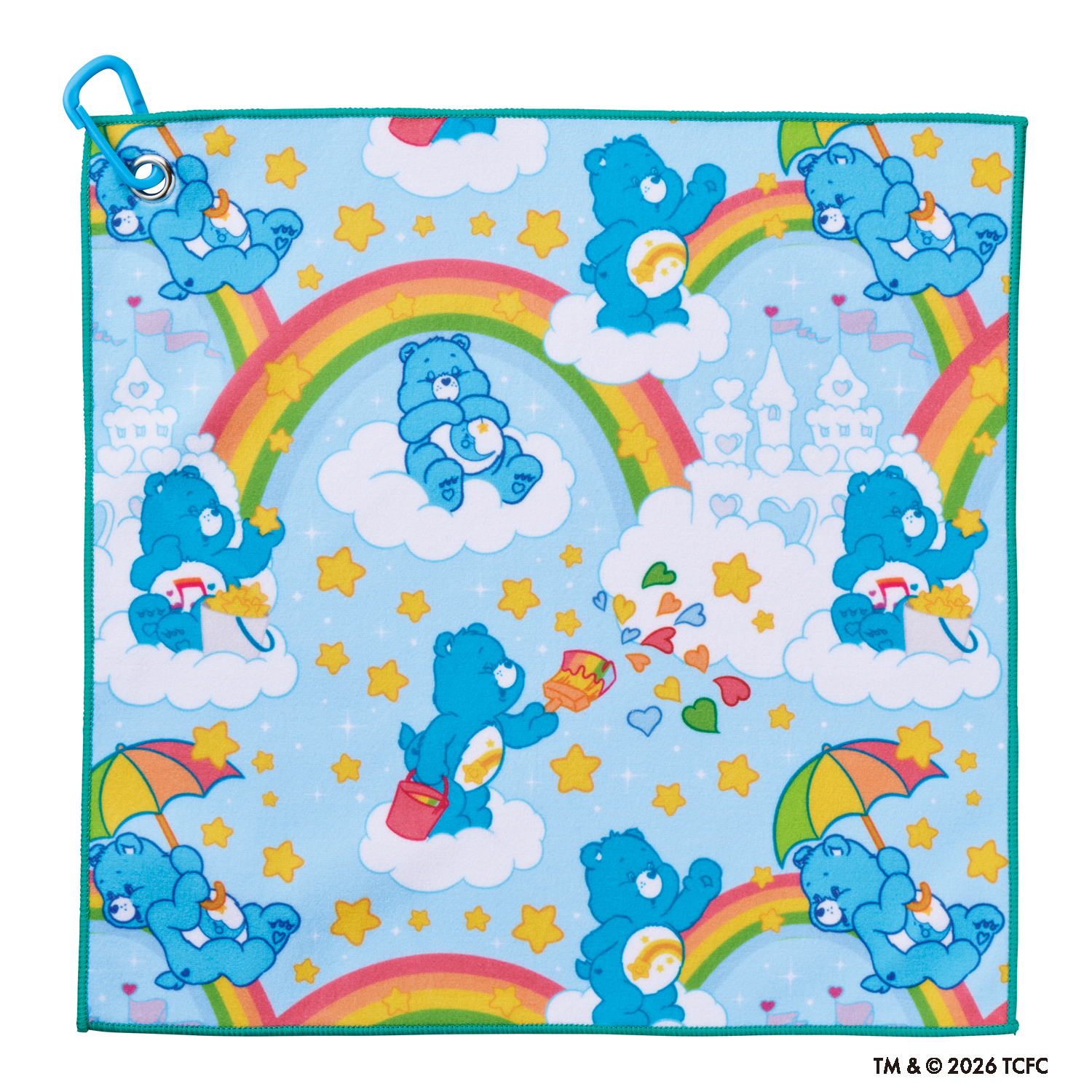 CBくっつきタオル 総柄 ライトグリーン