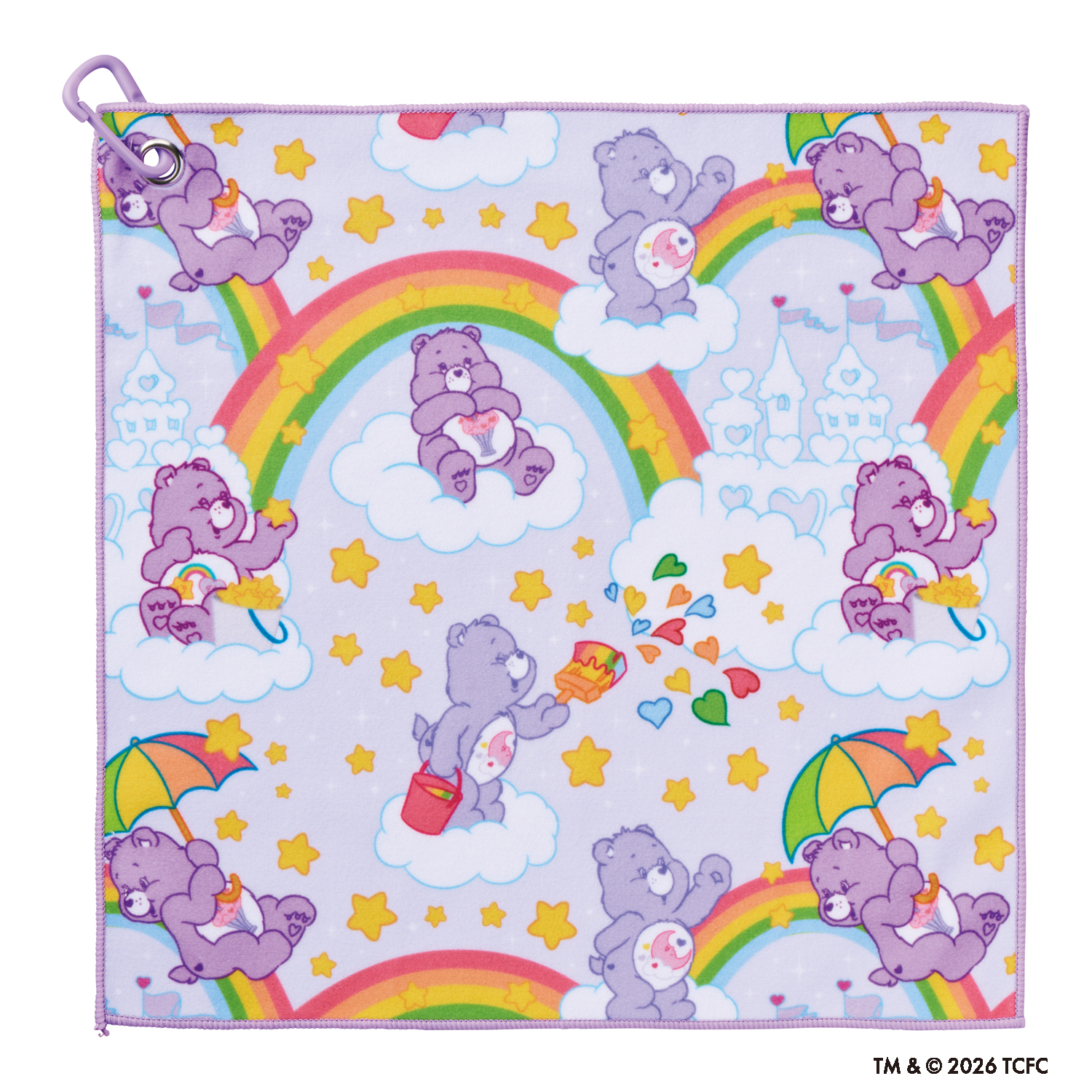 CBくっつきタオル 総柄 ライトパープル